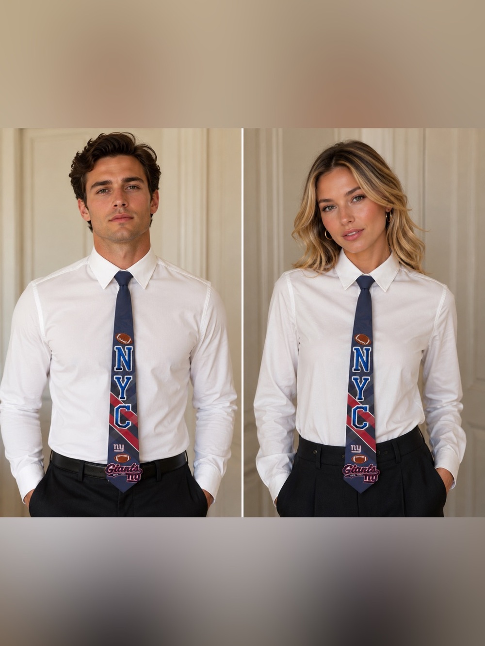 Upcycled NYC Giants Graphic patchwork Tie unisex